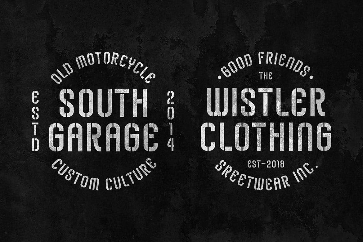 Logo设计/包装排版设计英文无衬线字体 Stampline – Stencil Typeface插图(2)